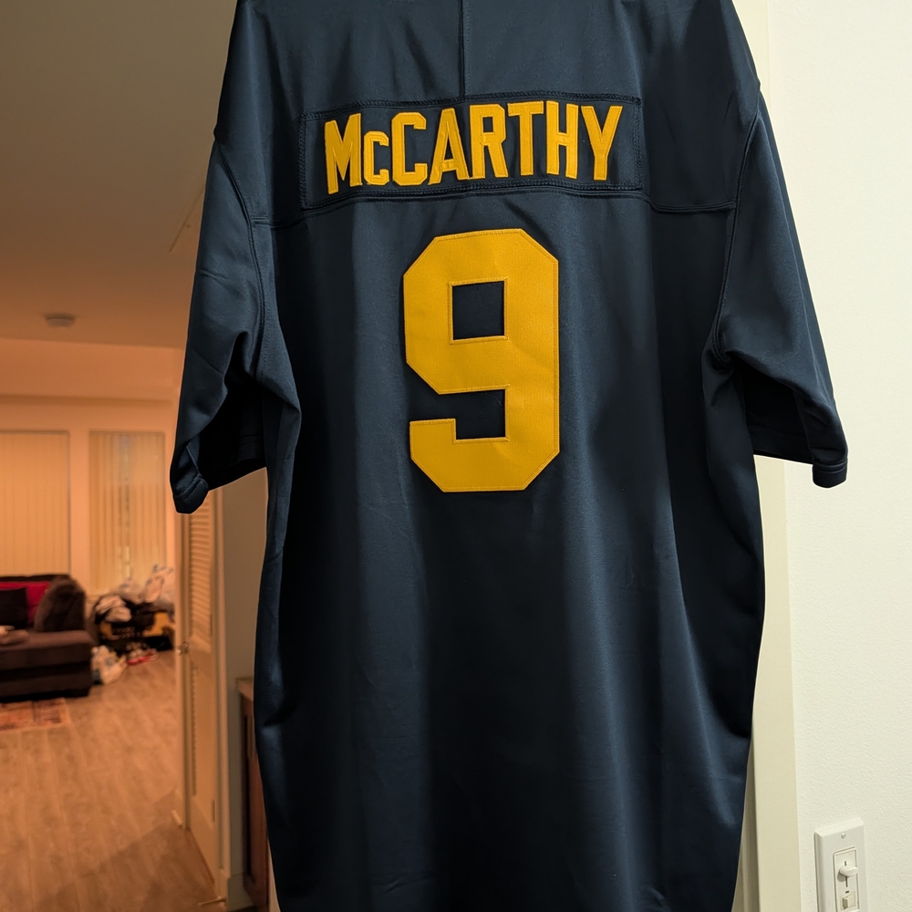 Michigan Wolverines Football Jersey #9 J.J. McCarthy Custom Men's XL Navy Maize